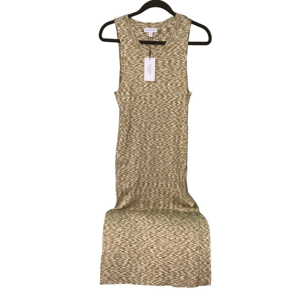 Calvin Klein Jeans Women's Space-Dyed Sleeveless Midi Dress Olive Size XL NWT - Picture 2 of 13